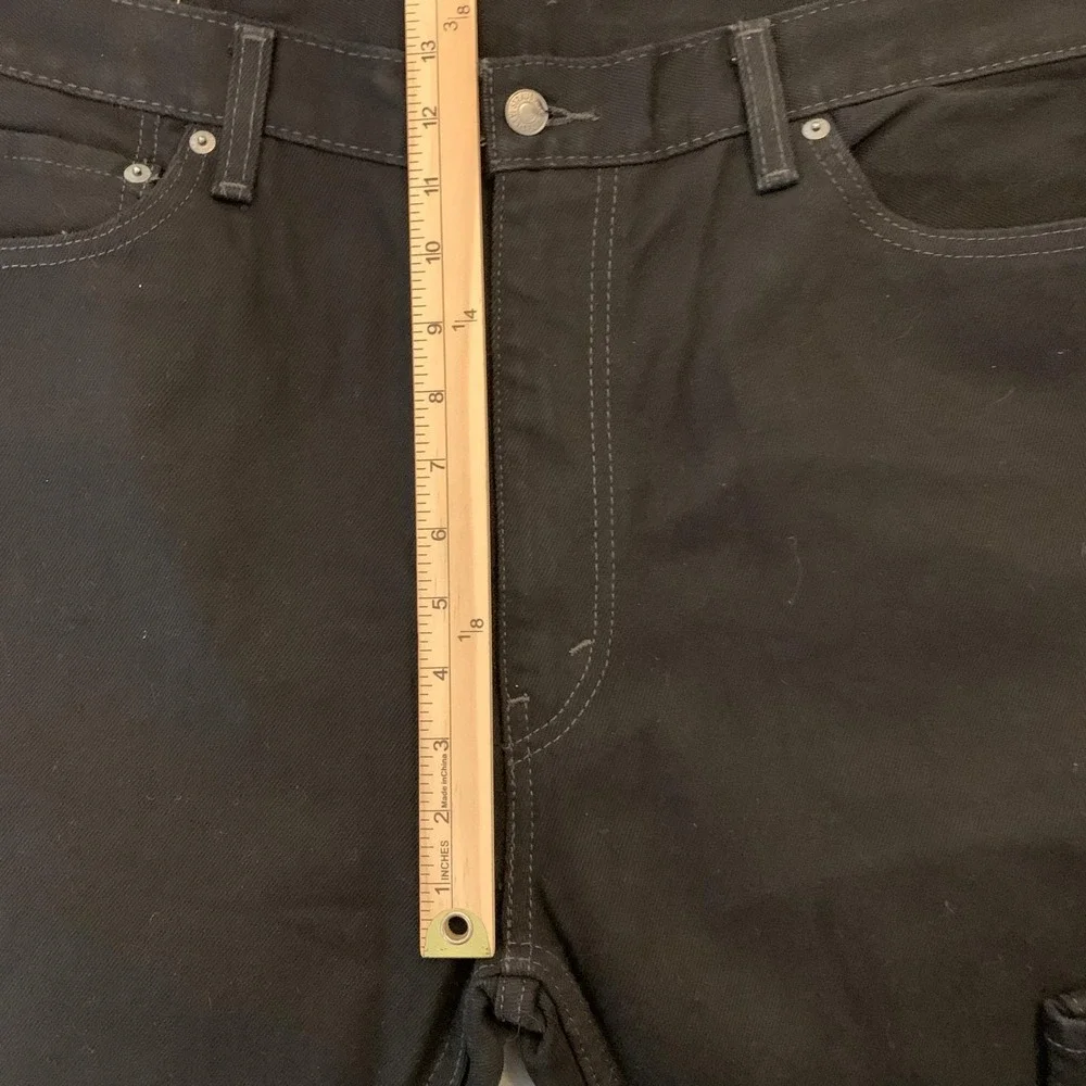 Levis 505 Jeans Mens 40x30 Black Dark Wash Regular Fit Straight Denim Pants